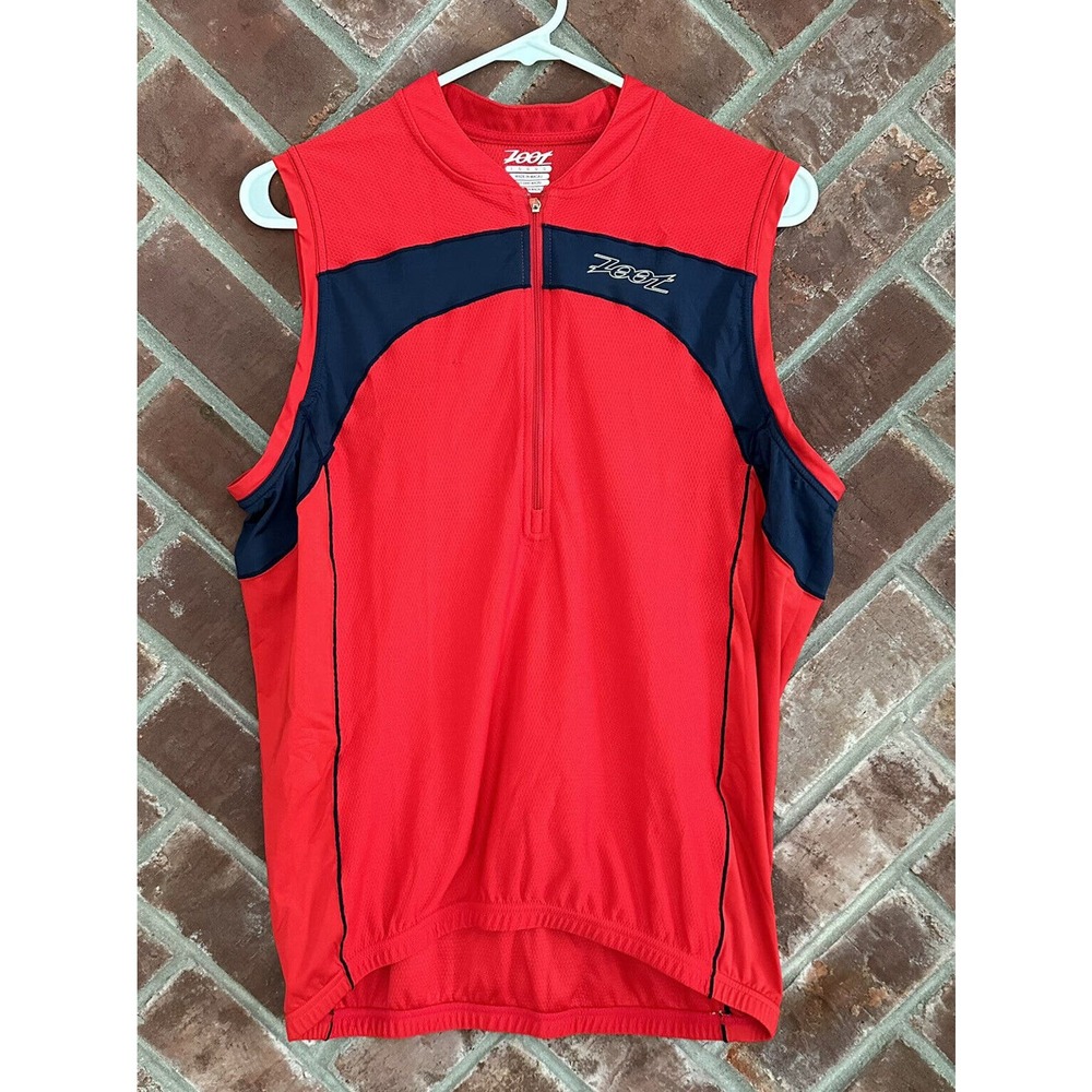 Zoot‎ Sports Cycling Jersey Ironman Triathlon Tri Top Mens Large Red Blue…